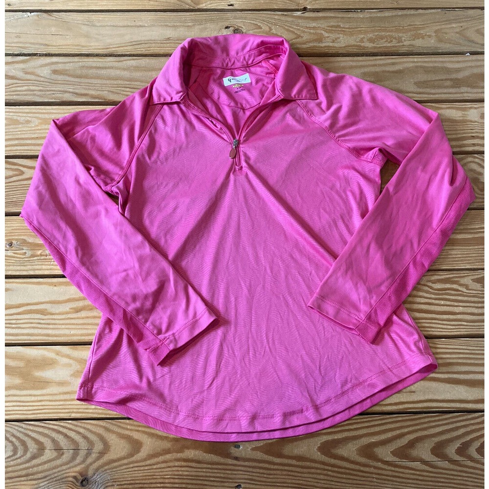 Greg Norman 1/4 Zip Long Sleeve Top Size Small Women’s Pink